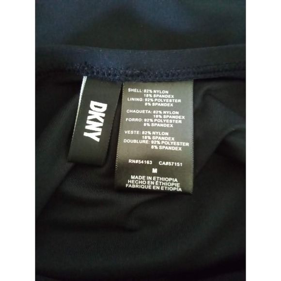 DKNY Black Shirred Convertible Bathing Suit NWT Size M - Picture 6 of 7
